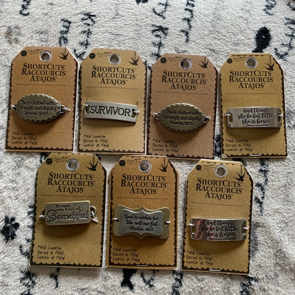 7 metal jewelry connectors for bracelet or necklaces NEW with tags